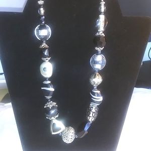 Black/Silver beaded necklace